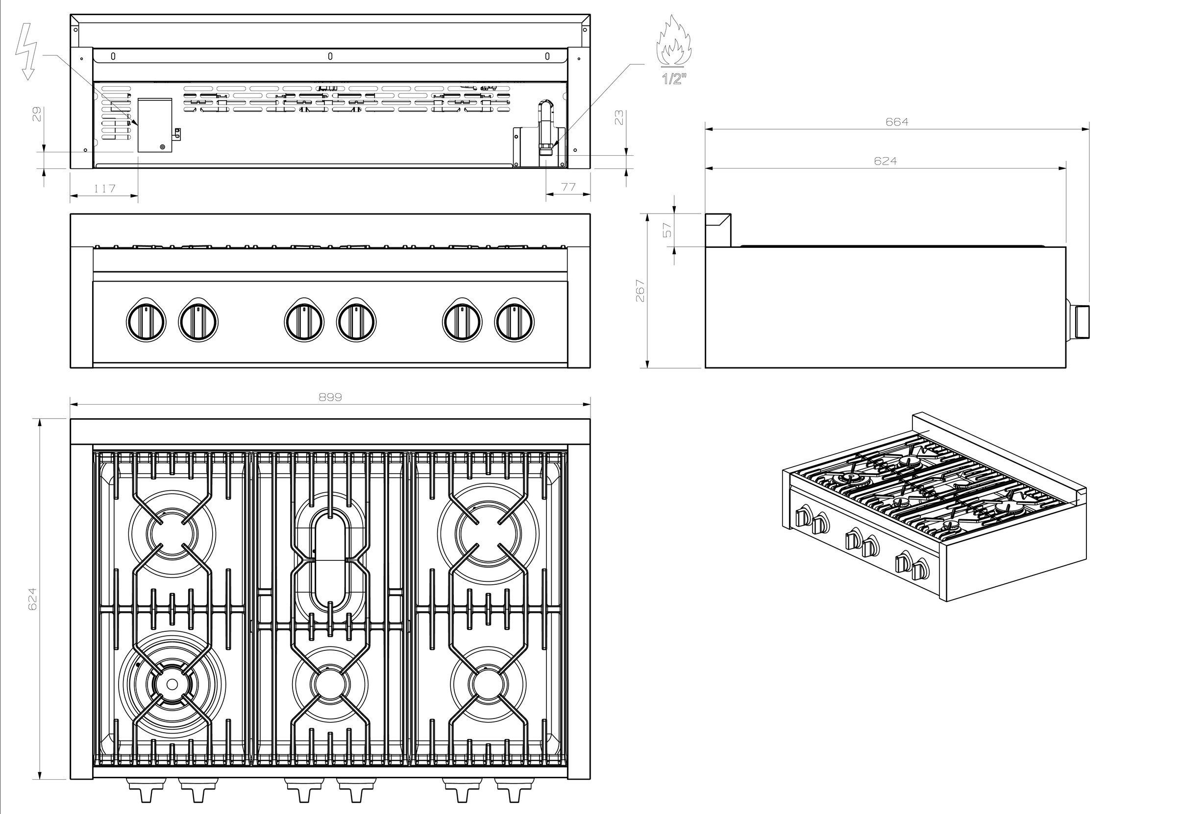 Cooktop Steel Genesi 90 - Imagen 2