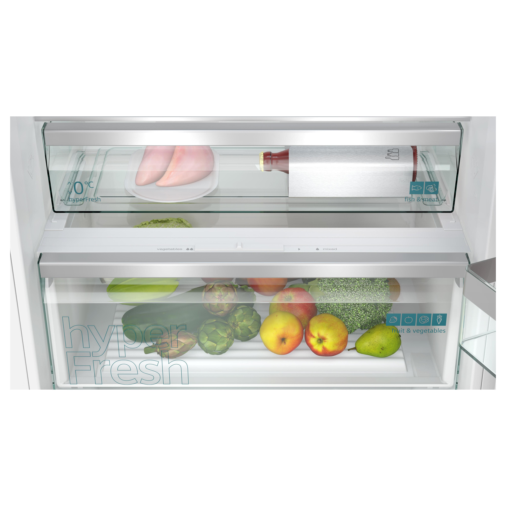 Frigorífico combi integrable 193.5 x 70.8 cm Cierre SoftClose con puerta fija Siemens KB96NADD1 iQ500 - Imagen 5