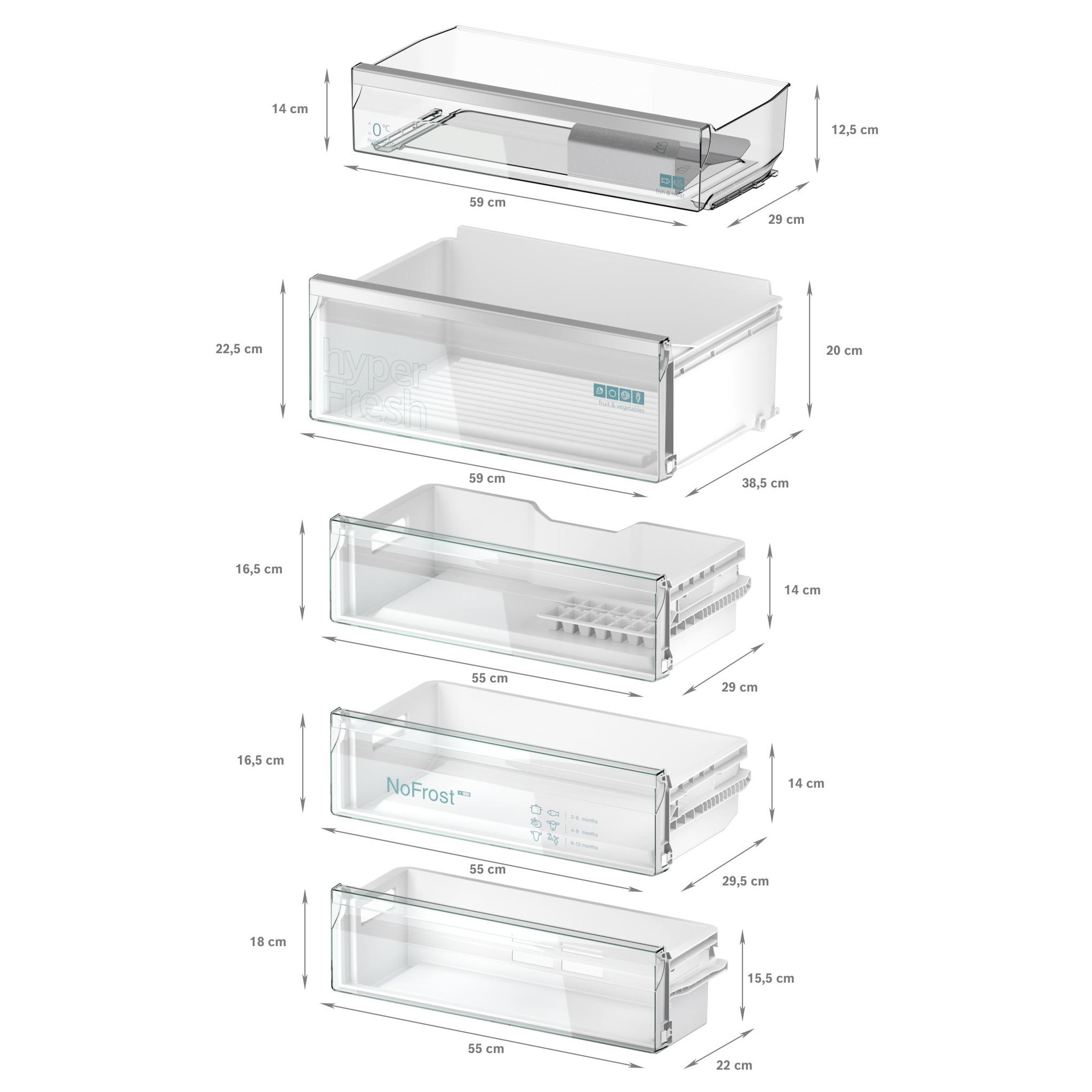 Frigorífico combi integrable 193.5 x 70.8 cm Cierre SoftClose con puerta fija Siemens KB96NADD1 iQ500 - Imagen 7