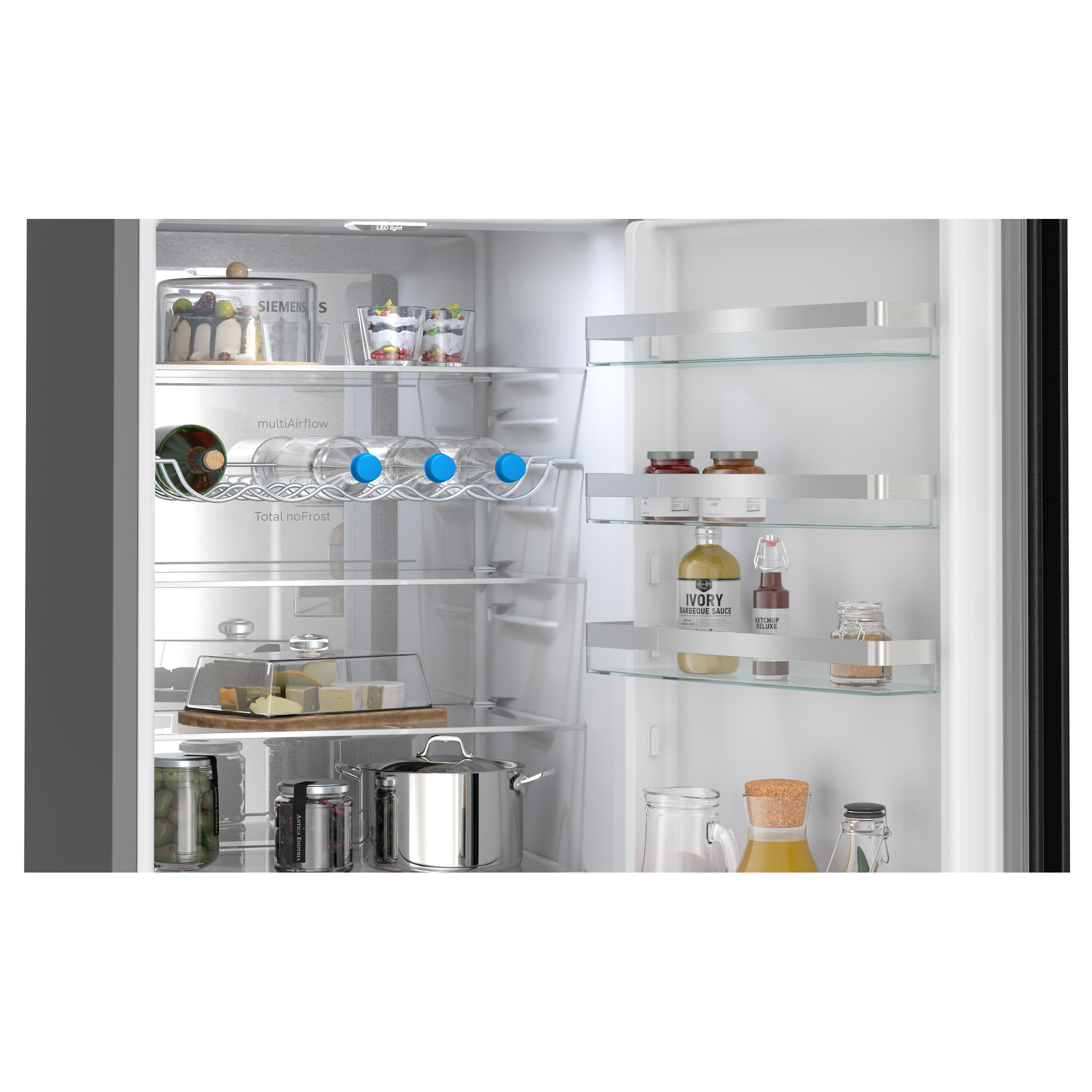 Frigorífico combinado de libre instalación 203 x 60 cm Acero negro antihuellas Siemens KG39NVXCG iQ300 - Imagen 5