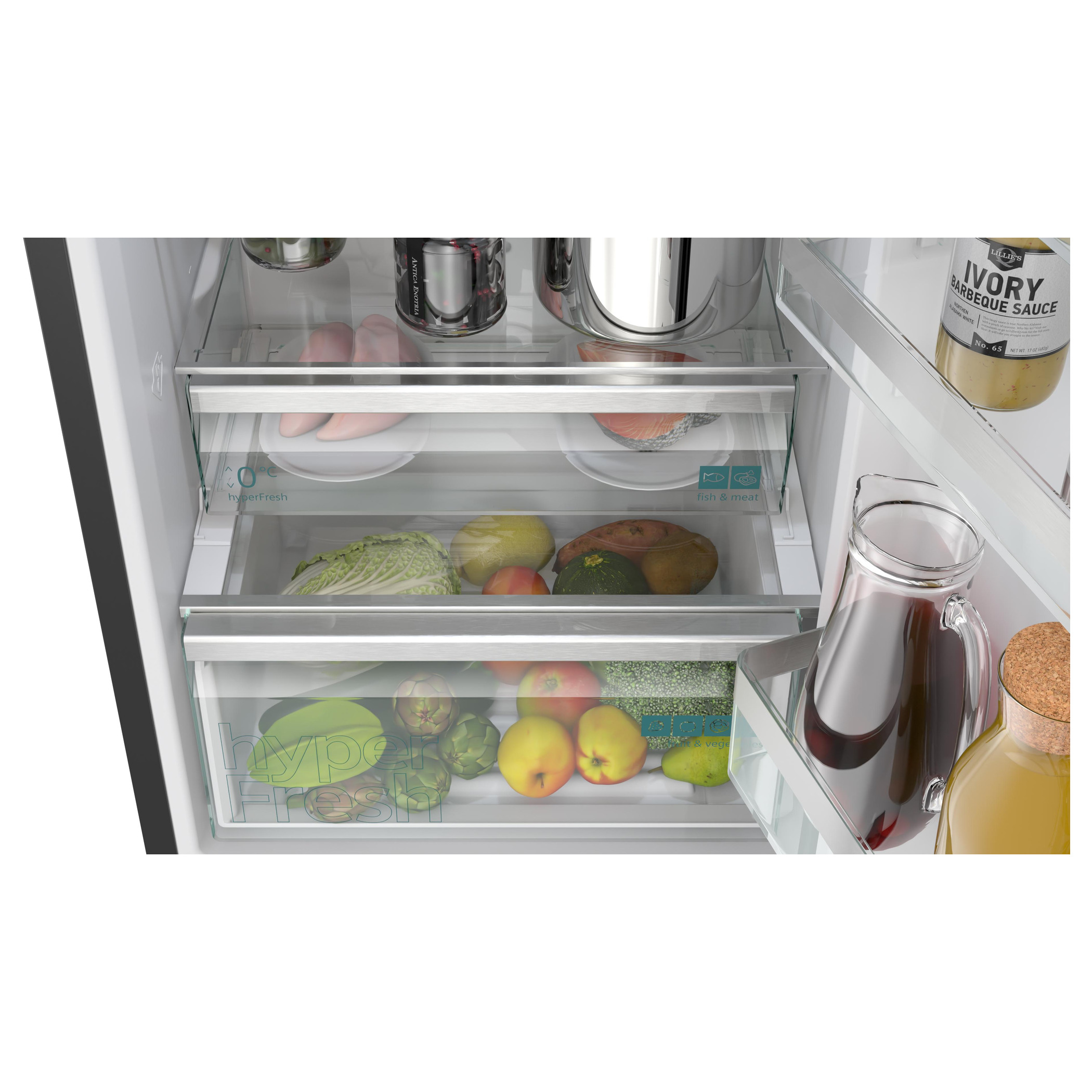 Frigorífico combinado de libre instalación 203 x 60 cm Acero negro antihuellas Siemens KG39NVXCG iQ300 - Imagen 6