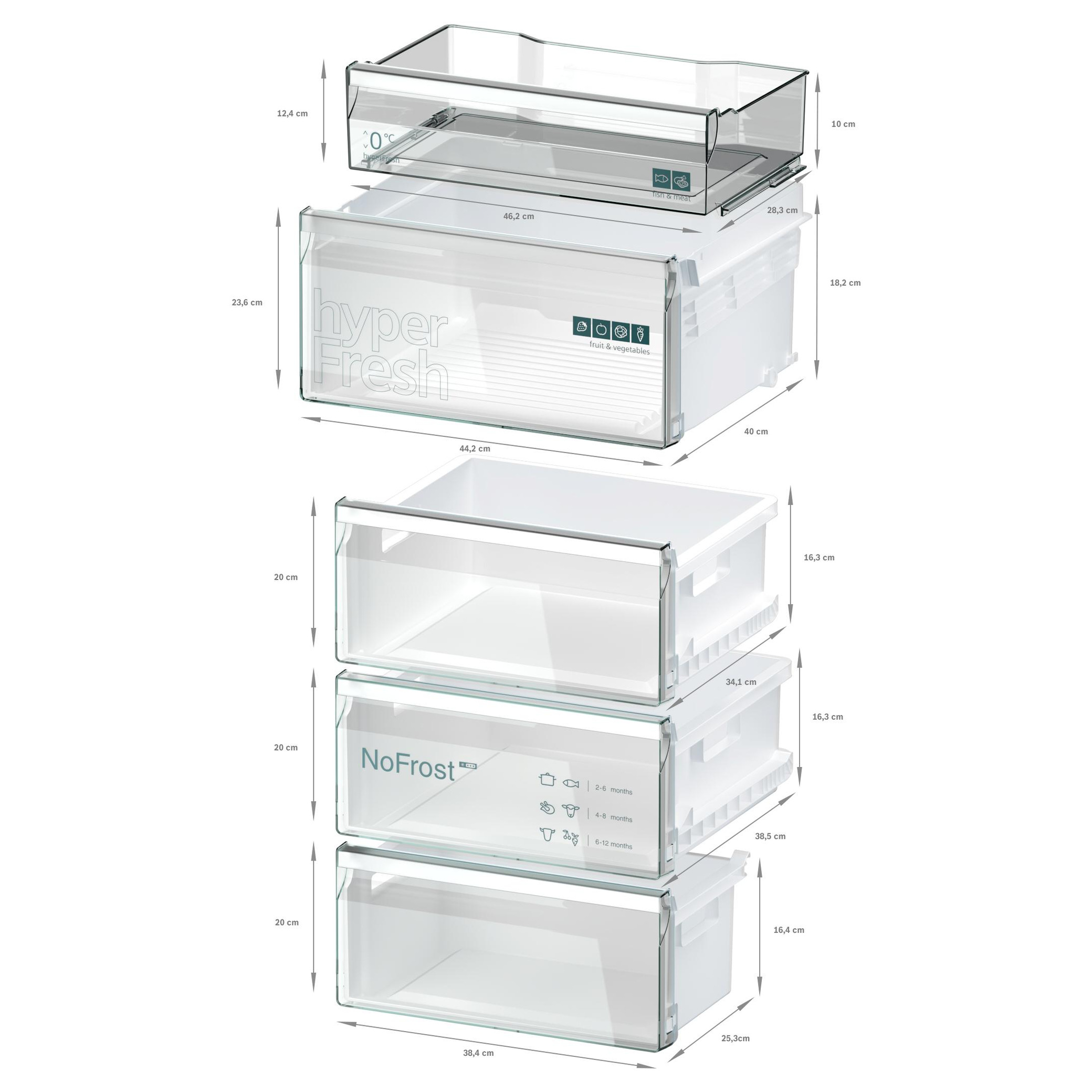 Frigorífico combinado de libre instalación 203 x 60 cm Acero negro antihuellas Siemens KG39NVXCG iQ300 - Imagen 9