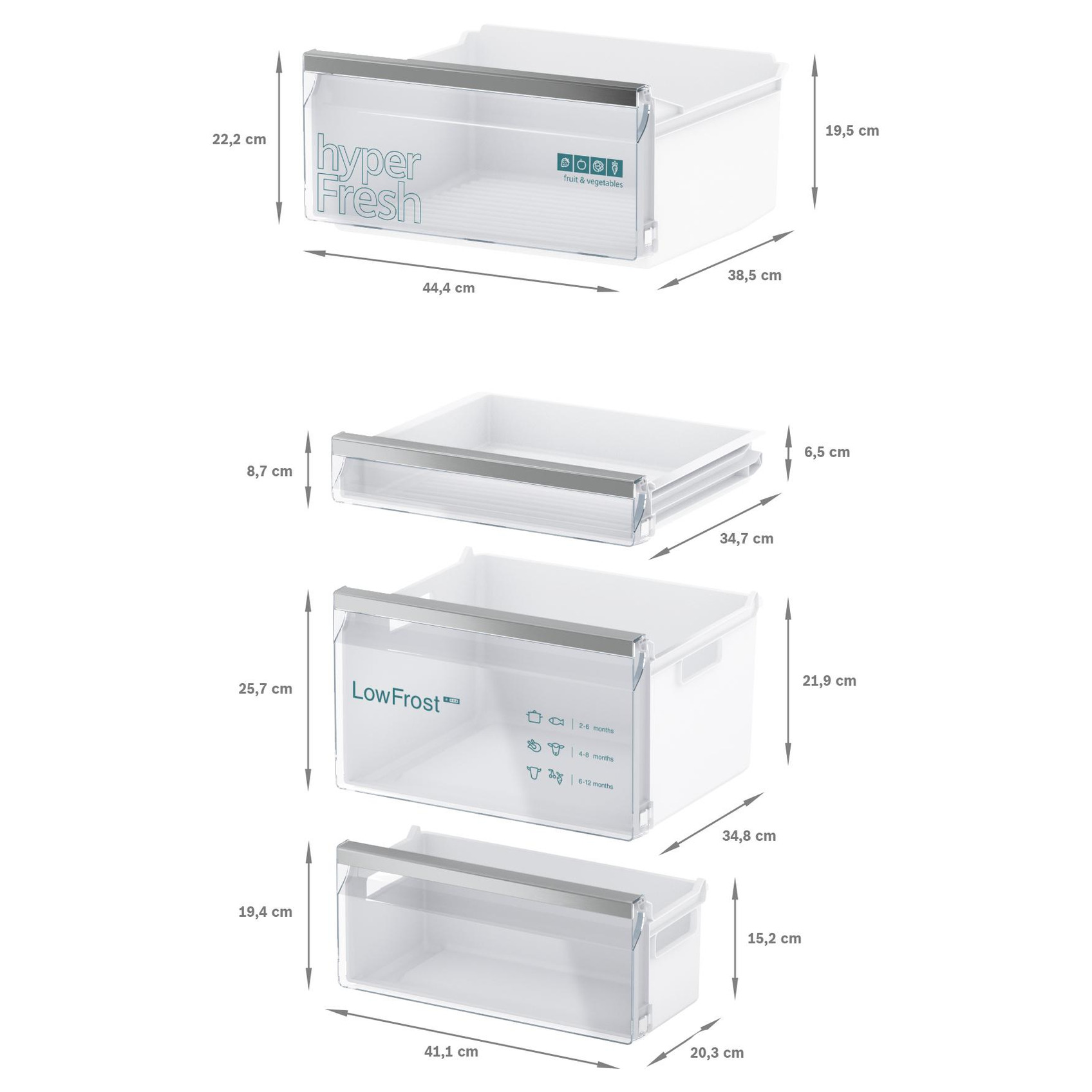 Frigorífico combi integrable 177.2 x 54.1 cm Puerta deslizante Siemens KI86VVSE0 iQ300 - Imagen 7
