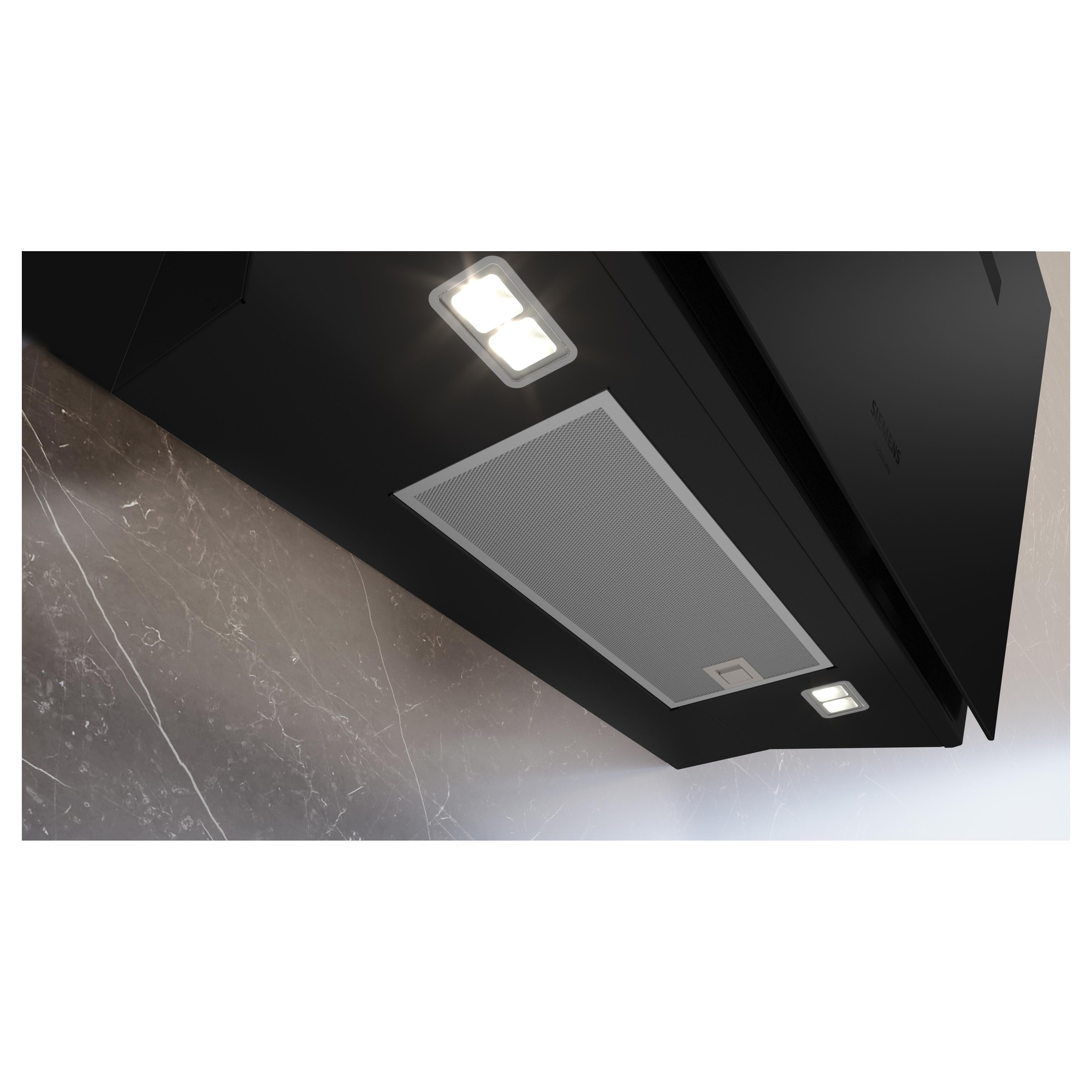 Campana decorativa de pared 80 cm Cristal negro mate, Cristal negro mate, Negro mate Siemens LC81KANB5 iQ700 - Imagen 5